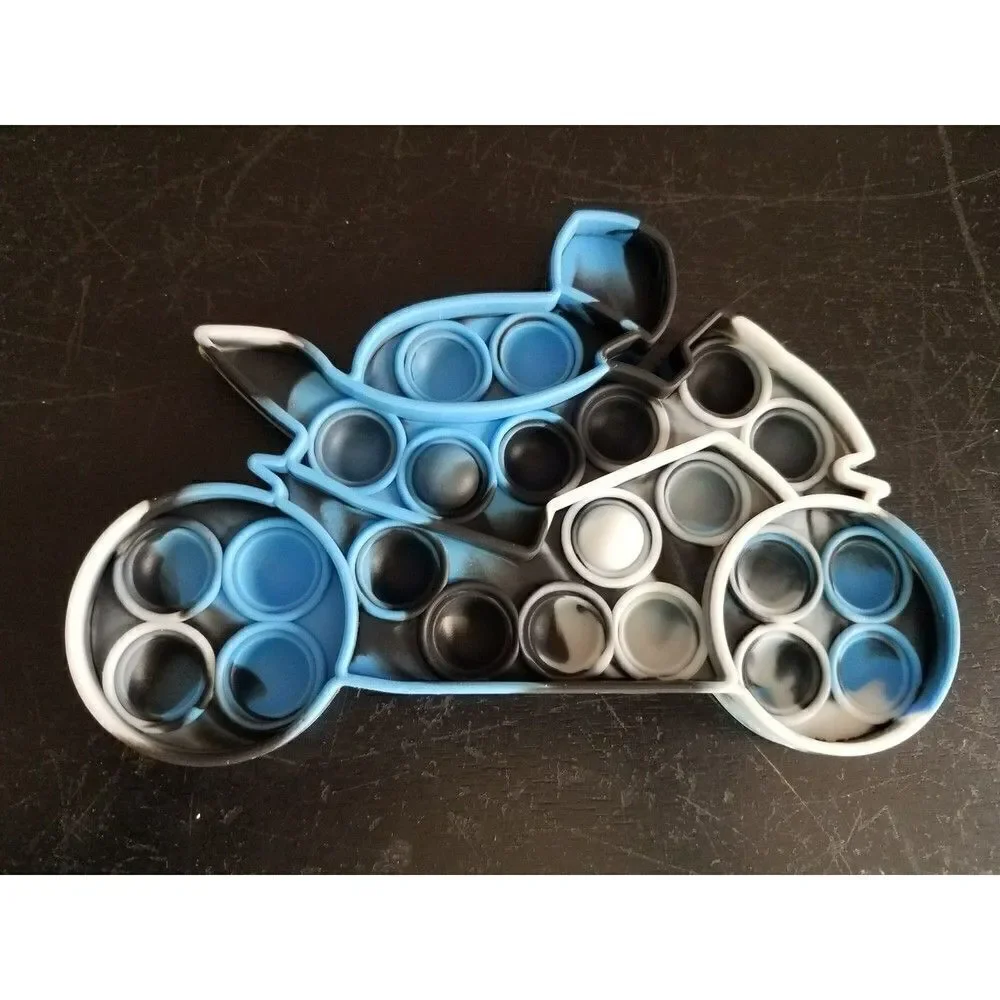 Fidget Toy Blue Motorcycle Rider Bubble Sensory